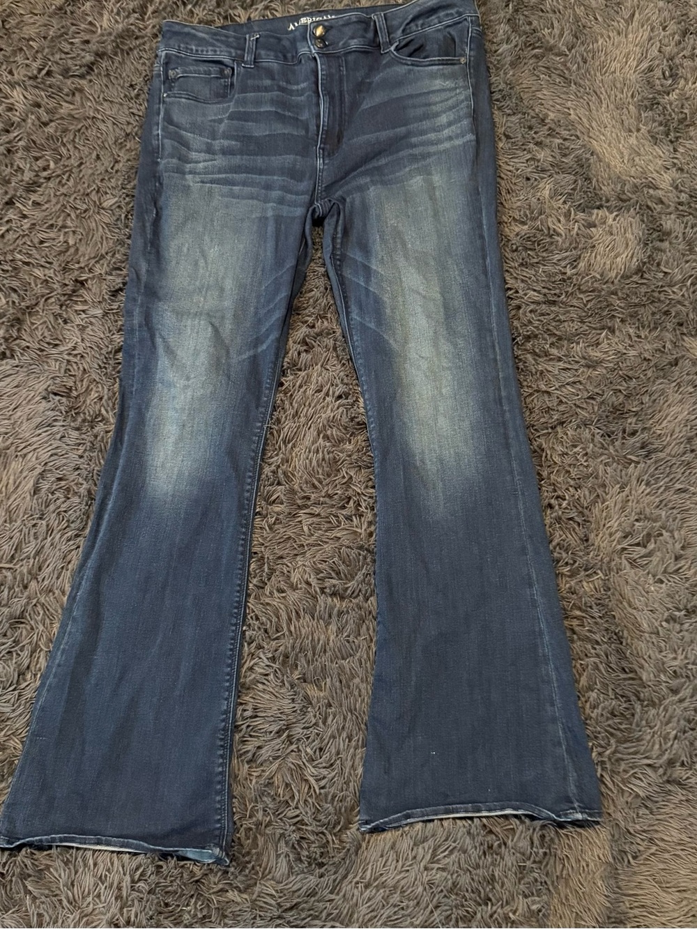 American Eagle Outfitters Dark Blue High Rise Flare Jeans